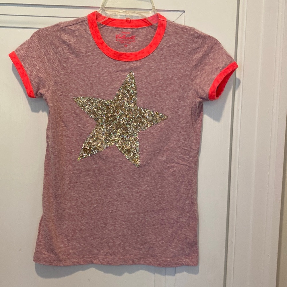 Crewcuts Collectible girls T-shirt; sz 12; pink; Sequined Star; NWOT